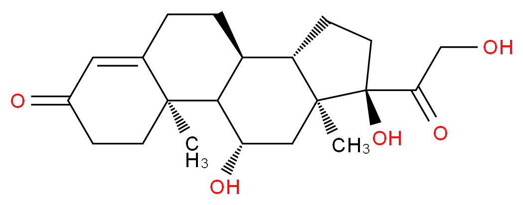 (11alpha,14beta)-11,17,21-trihydroxypregn-4-ene-3,20-dione_分子结构_CAS_)