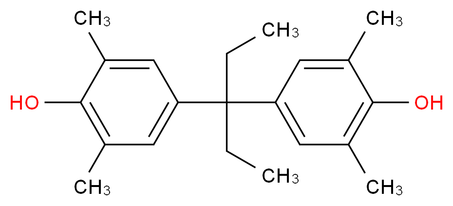 4-[3-(4-hydroxy-3,5-dimethylphenyl)pentan-3-yl]-2,6-dimethylphenol_分子结构_CAS_13044-18-3