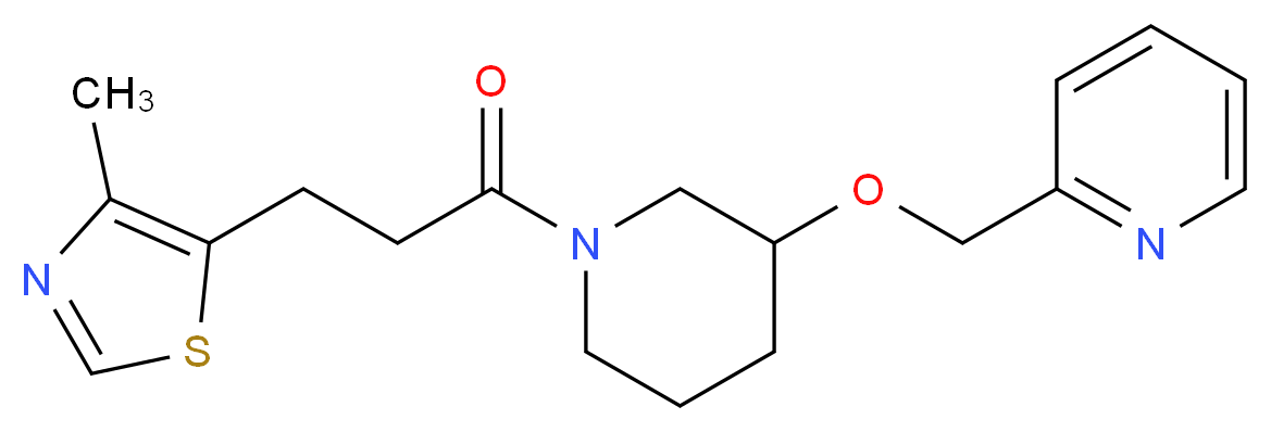 2-[({1-[3-(4-methyl-1,3-thiazol-5-yl)propanoyl]-3-piperidinyl}oxy)methyl]pyridine_分子结构_CAS_)