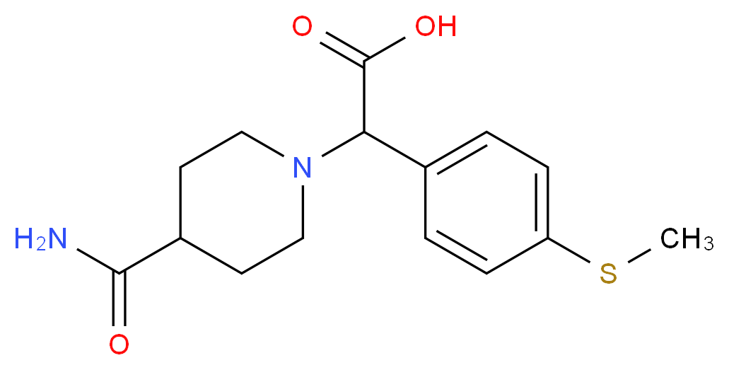 [4-(aminocarbonyl)piperidin-1-yl][4-(methylthio)phenyl]acetic acid_分子结构_CAS_)