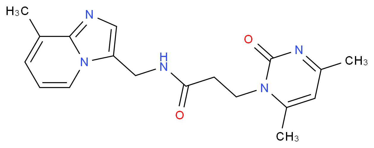 3-(4,6-dimethyl-2-oxopyrimidin-1(2H)-yl)-N-[(8-methylimidazo[1,2-a]pyridin-3-yl)methyl]propanamide_分子结构_CAS_)