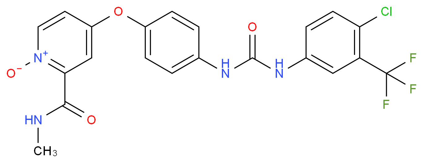 4-[4-({[4-chloro-3-(trifluoromethyl)phenyl]carbamoyl}amino)phenoxy]-2-(methylcarbamoyl)pyridin-1-ium-1-olate_分子结构_CAS_583840-03-3