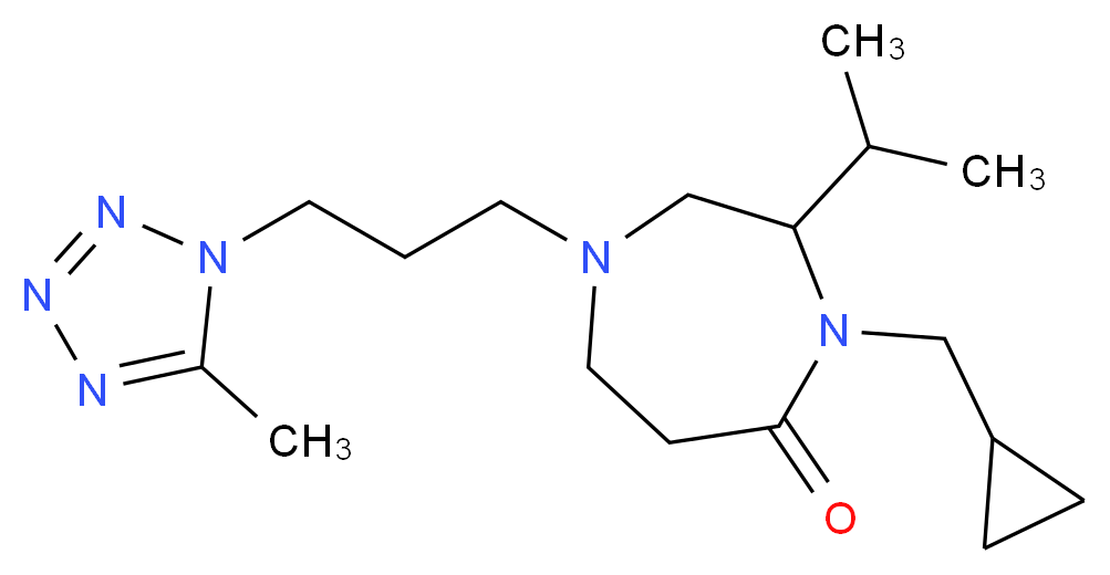 4-(cyclopropylmethyl)-3-isopropyl-1-[3-(5-methyl-1H-tetrazol-1-yl)propyl]-1,4-diazepan-5-one_分子结构_CAS_)