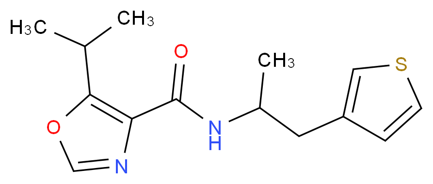 5-isopropyl-N-[1-methyl-2-(3-thienyl)ethyl]-1,3-oxazole-4-carboxamide_分子结构_CAS_)