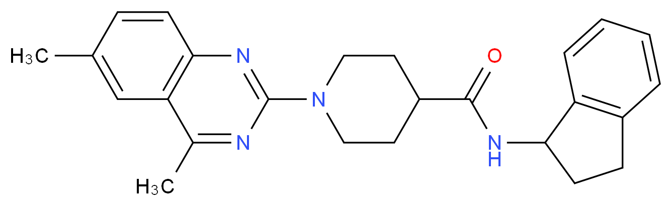 N-(2,3-dihydro-1H-inden-1-yl)-1-(4,6-dimethyl-2-quinazolinyl)-4-piperidinecarboxamide_分子结构_CAS_)