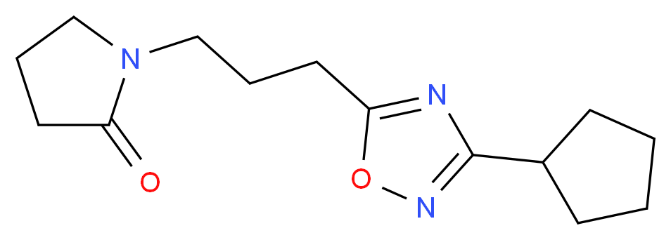 1-[3-(3-cyclopentyl-1,2,4-oxadiazol-5-yl)propyl]-2-pyrrolidinone_分子结构_CAS_)