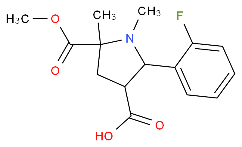 1,5-Dimethyl-2-(2-fluorophenyl)-5-(methoxycarbonyl)pyrrolidine-3-carboxylic acid_分子结构_CAS_)