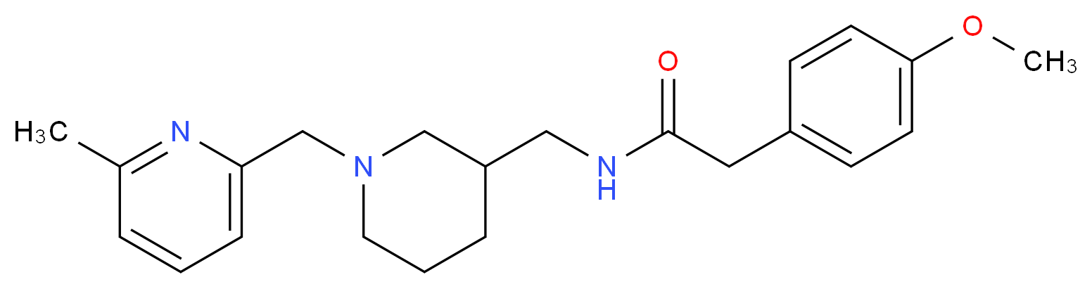 2-(4-methoxyphenyl)-N-({1-[(6-methyl-2-pyridinyl)methyl]-3-piperidinyl}methyl)acetamide_分子结构_CAS_)