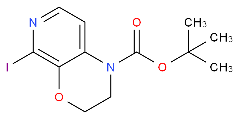 tert-butyl 5-iodo-1H,2H,3H-pyrido[3,4-b][1,4]oxazine-1-carboxylate_分子结构_CAS_1198426-57-1