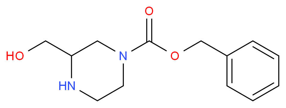 benzyl 3-(hydroxymethyl)piperazine-1-carboxylate_分子结构_CAS_191739-40-9