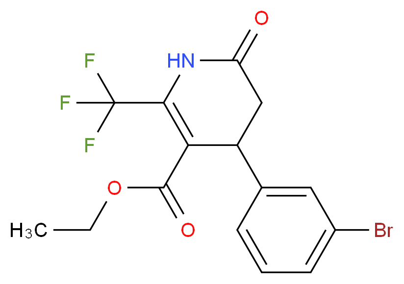 Ethyl 4-(3-bromophenyl)-6-oxo-2-(tfm)-1,4,5,6-tetrahydropyridine-3-carboxylate 97%_分子结构_CAS_)