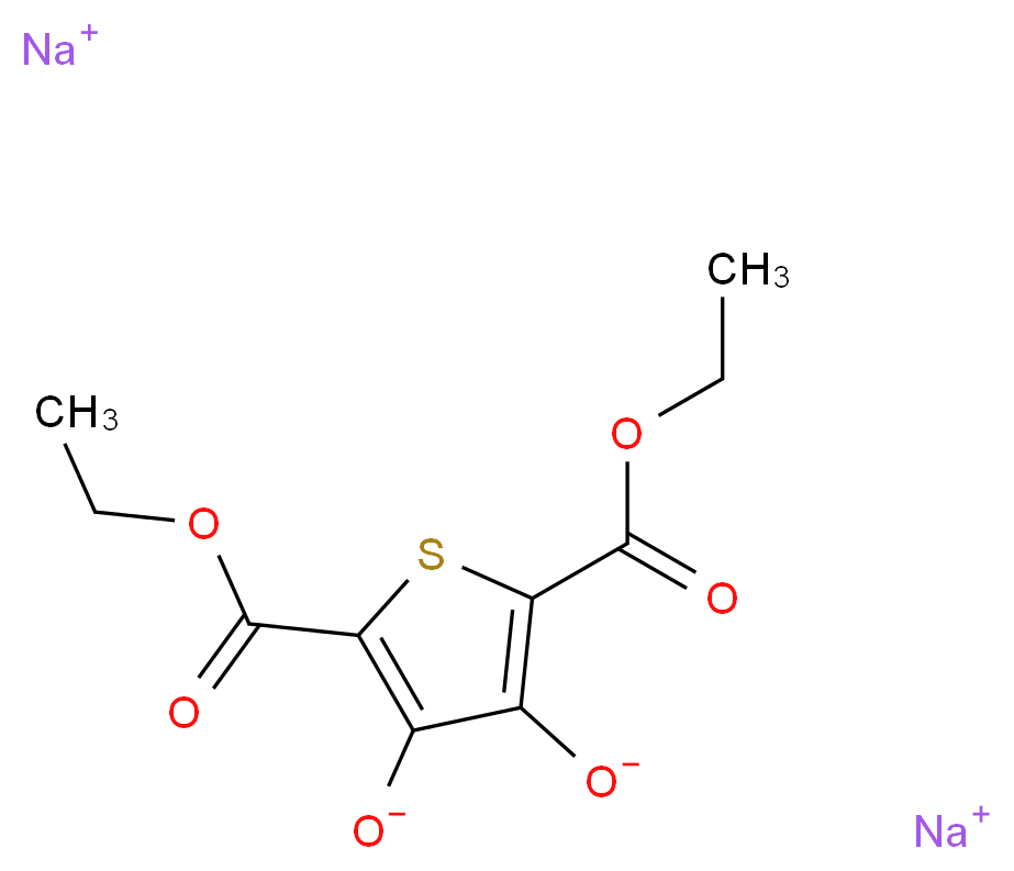 disodium bis(ethoxycarbonyl)thiophene-3,4-bis(olate)_分子结构_CAS_14282-56-5