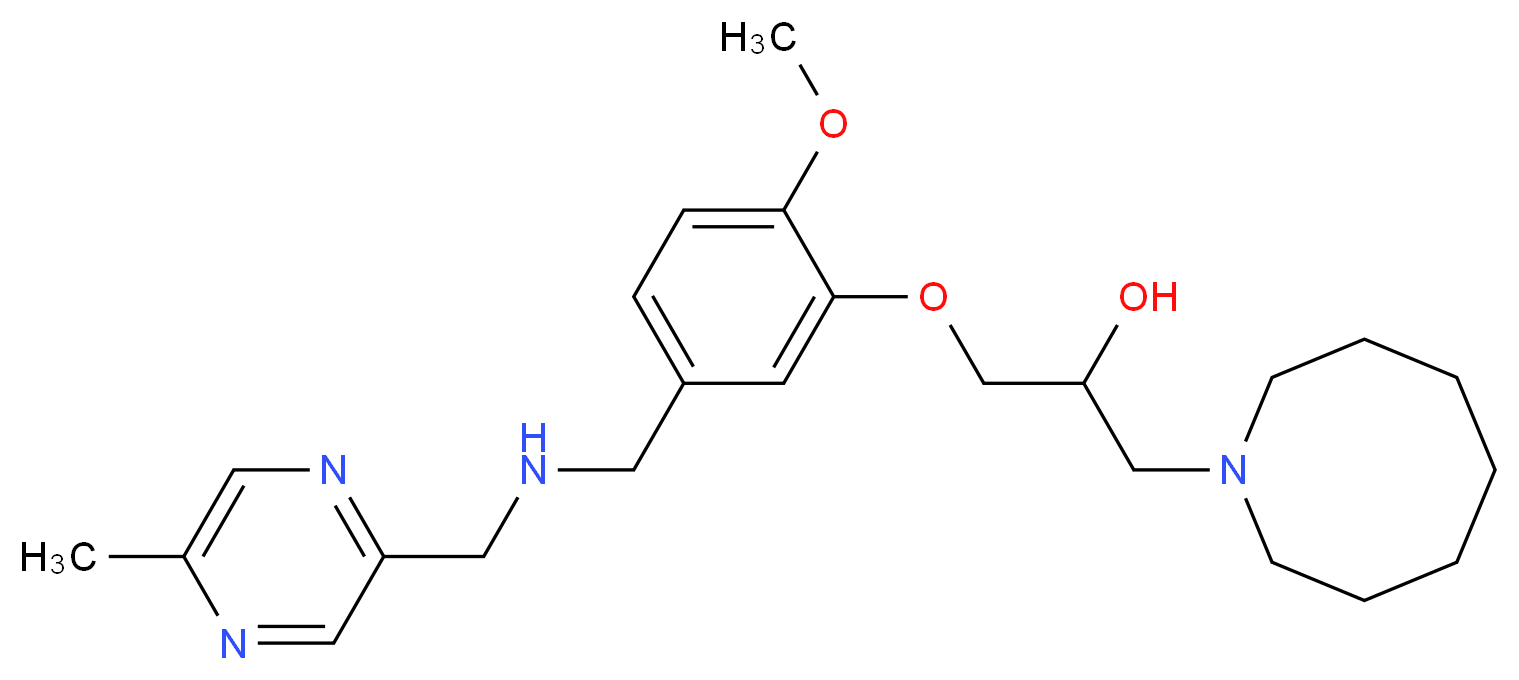 1-(1-azocanyl)-3-[2-methoxy-5-({[(5-methyl-2-pyrazinyl)methyl]amino}methyl)phenoxy]-2-propanol_分子结构_CAS_)