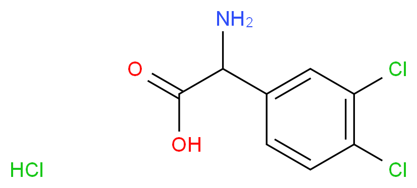 2-amino-2-(3,4-dichlorophenyl)acetic acid hydrochloride_分子结构_CAS_1105679-25-1