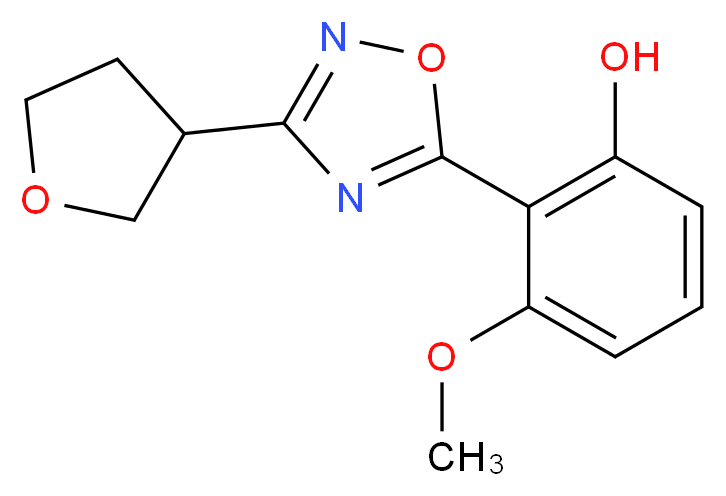 3-methoxy-2-[3-(tetrahydrofuran-3-yl)-1,2,4-oxadiazol-5-yl]phenol_分子结构_CAS_)