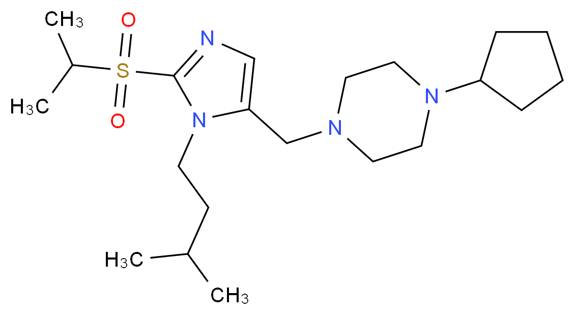 1-cyclopentyl-4-{[2-(isopropylsulfonyl)-1-(3-methylbutyl)-1H-imidazol-5-yl]methyl}piperazine_分子结构_CAS_)