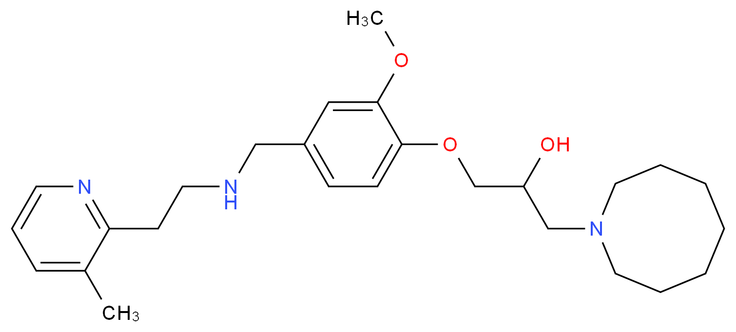 1-(1-azocanyl)-3-[2-methoxy-4-({[2-(3-methyl-2-pyridinyl)ethyl]amino}methyl)phenoxy]-2-propanol_分子结构_CAS_)