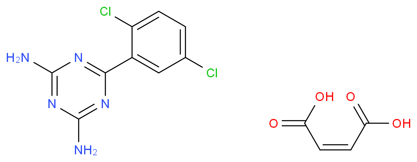 (2Z)-but-2-enedioic acid; 6-(2,5-dichlorophenyl)-1,3,5-triazine-2,4-diamine_分子结构_CAS_84504-69-8