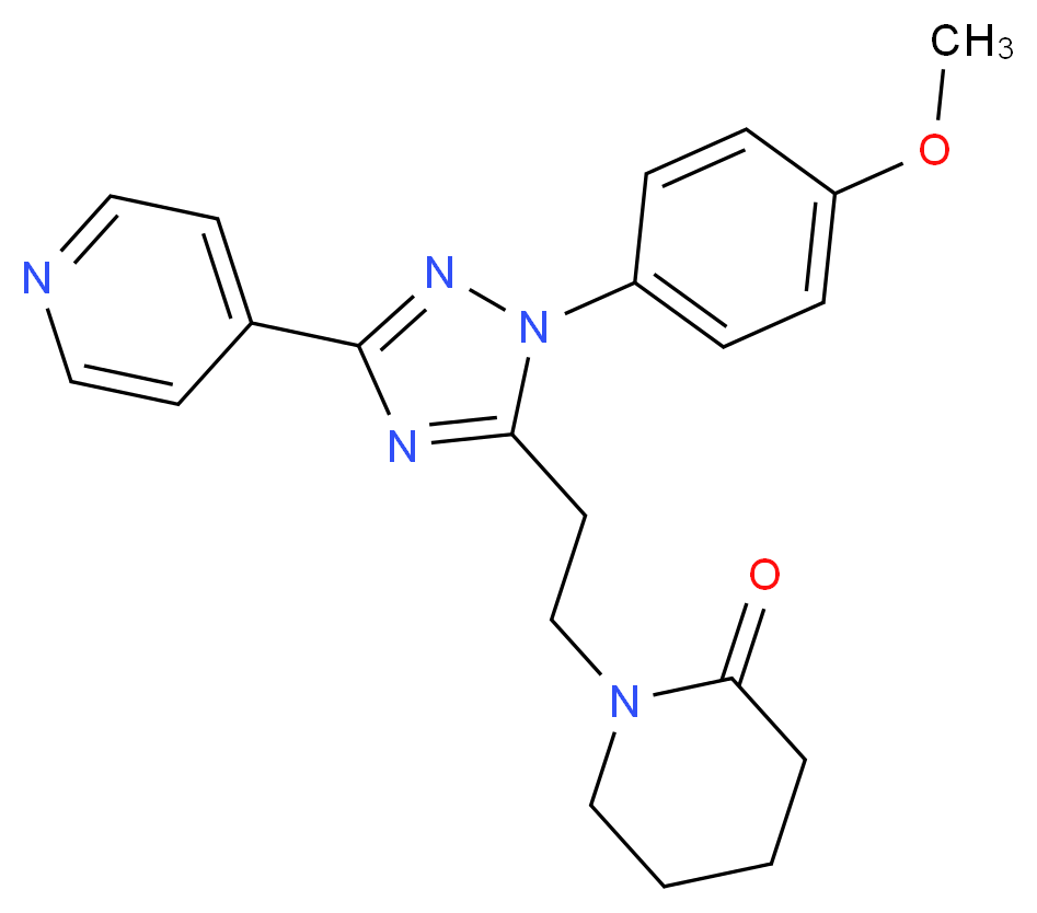 1-{2-[1-(4-methoxyphenyl)-3-pyridin-4-yl-1H-1,2,4-triazol-5-yl]ethyl}piperidin-2-one_分子结构_CAS_)