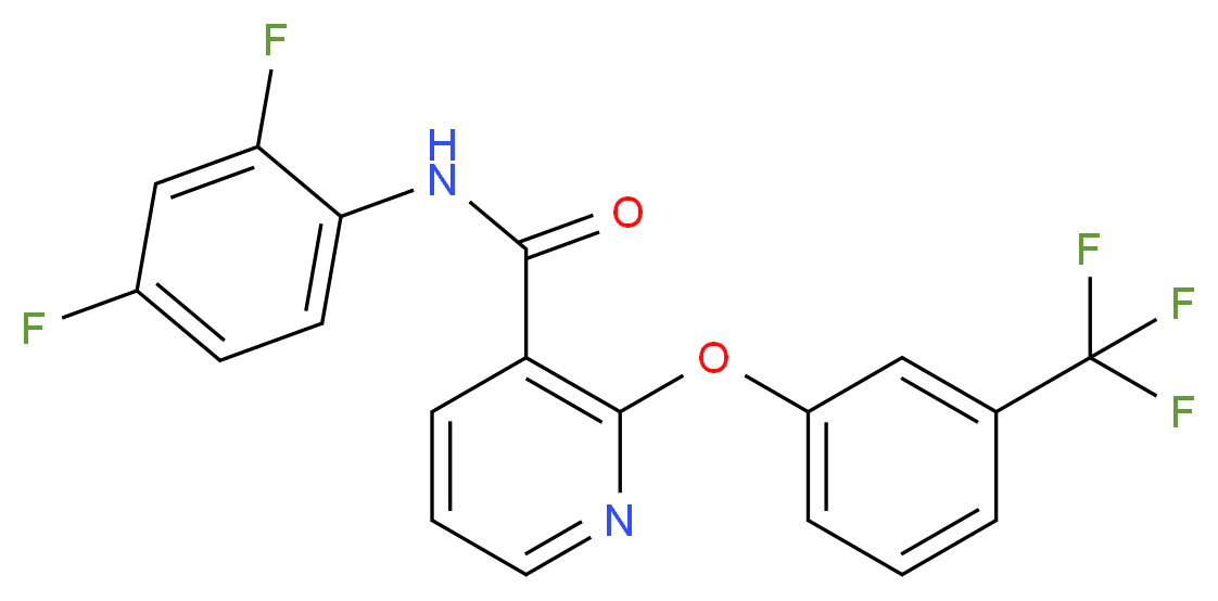 N-(2,4-Difluorophenyl)-2-(3-(trifluoromethyl)-phenoxy)nicotinamide_分子结构_CAS_83164-33-4)