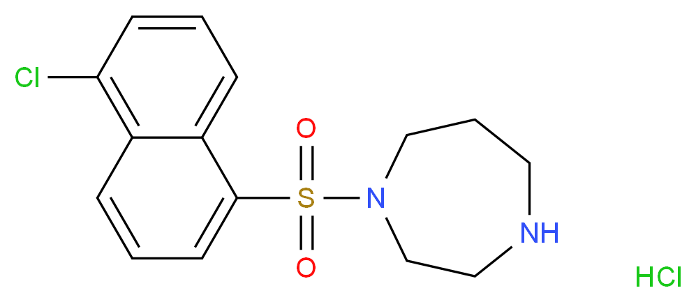 1-(5-CHLORONAPHTHALENE-1-SULFONYL)-1H-HEXAHYDRO-1,4-DIAZEPINE_分子结构_CAS_105637-50-1)