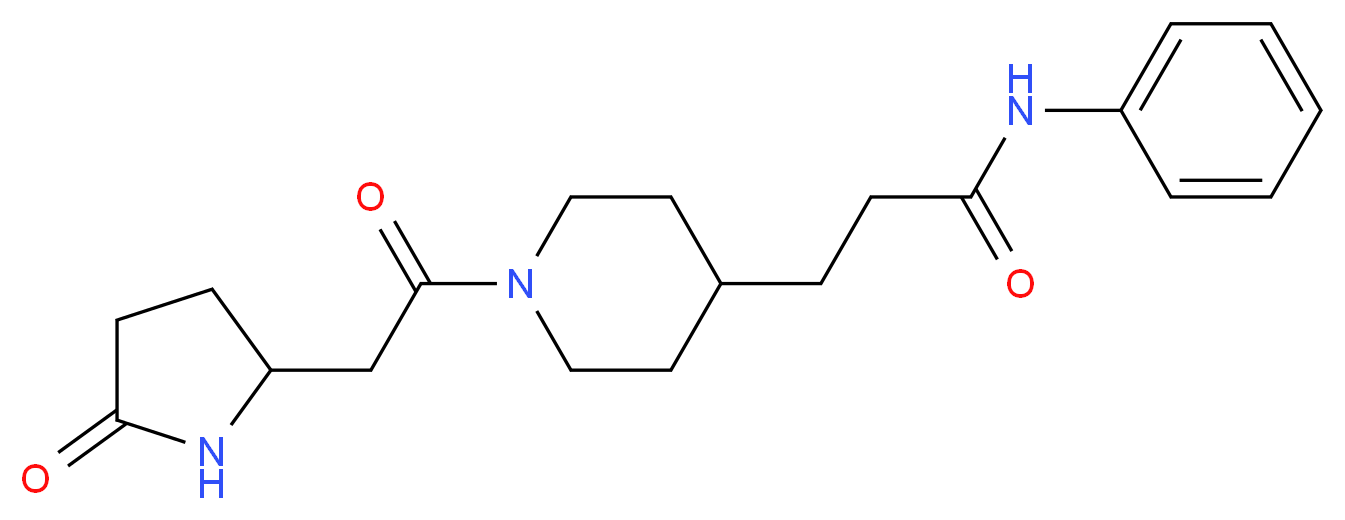 3-{1-[(5-oxo-2-pyrrolidinyl)acetyl]-4-piperidinyl}-N-phenylpropanamide_分子结构_CAS_)