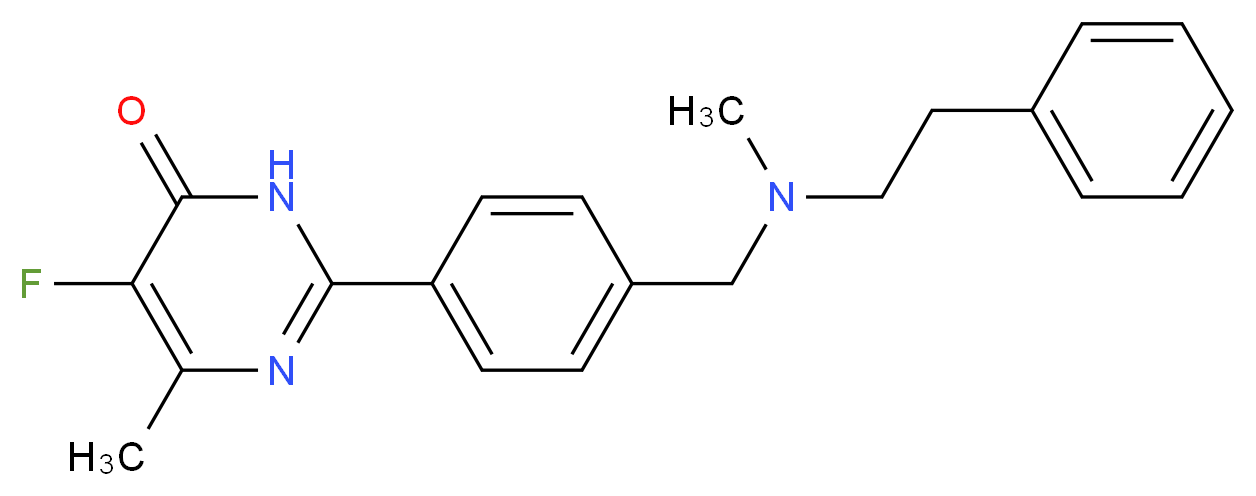 5-fluoro-6-methyl-2-(4-{[methyl(2-phenylethyl)amino]methyl}phenyl)pyrimidin-4(3H)-one_分子结构_CAS_)
