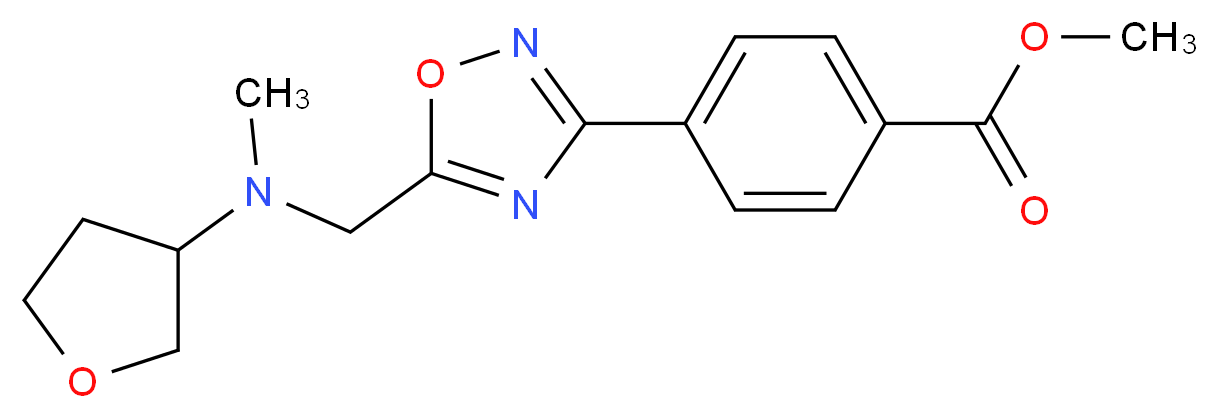 methyl 4-(5-{[methyl(tetrahydro-3-furanyl)amino]methyl}-1,2,4-oxadiazol-3-yl)benzoate_分子结构_CAS_)