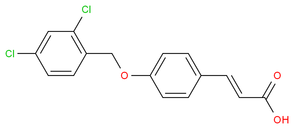 3-{4-[(2,4-Dichlorobenzyl)oxy]phenyl}acrylic acid_分子结构_CAS_385383-41-5)
