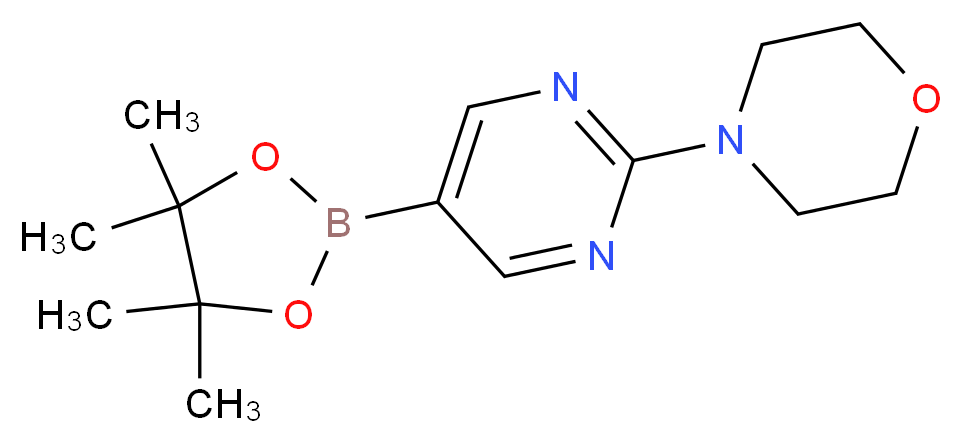 2-(4-MORPHOLINO)PYRIMIDINE-5-BORONIC ACID PINACOL ESTER_分子结构_CAS_957198-30-0)