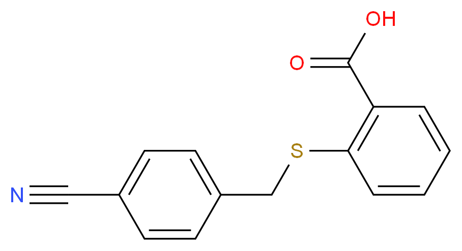 2-{[(4-cyanophenyl)methyl]sulfanyl}benzoic acid_分子结构_CAS_100961-52-2