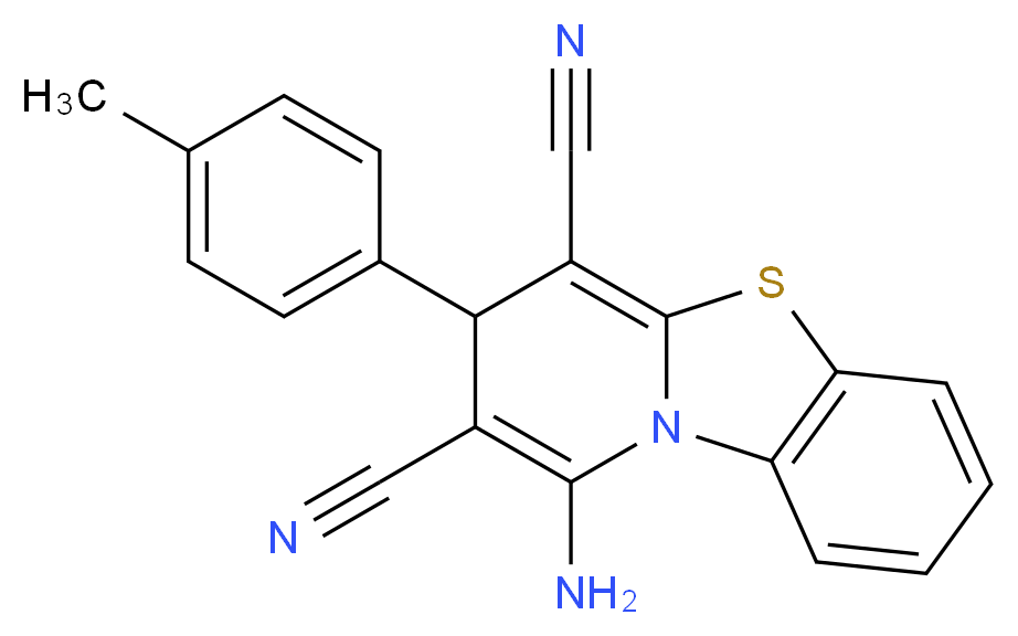 4-Amino-2-p-tolyl-2H-9-thia-4a-aza-fluorene-1,3-dicarbonitrile_分子结构_CAS_85460-34-0)