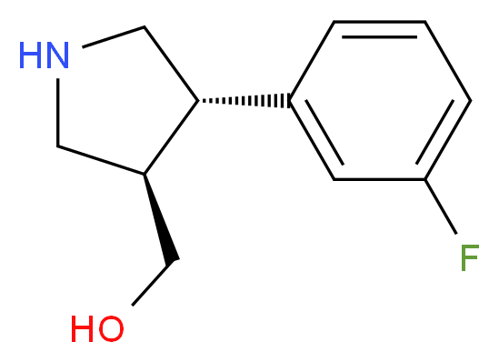 ((3R,4S)-4-(3-fluorophenyl)pyrrolidin-3-yl)methanol_分子结构_CAS_915390-10-2)