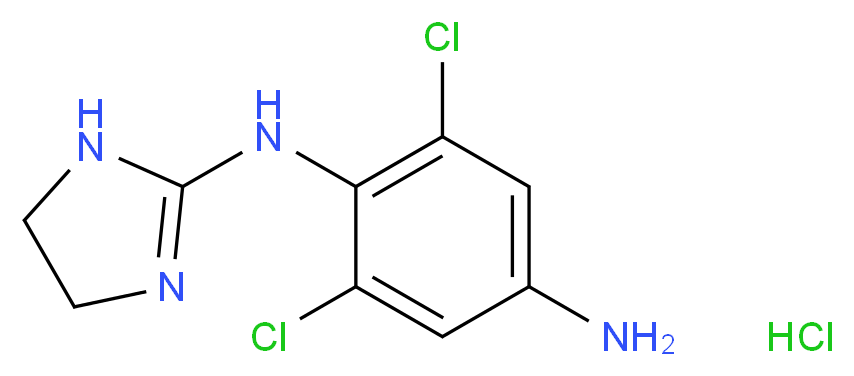 2,6-Dichloro-N1-(4,5-dihydro-1H-imidazol-2-yl)benzene-1,4-diamine hydrochloride_分子结构_CAS_73218-79-8)