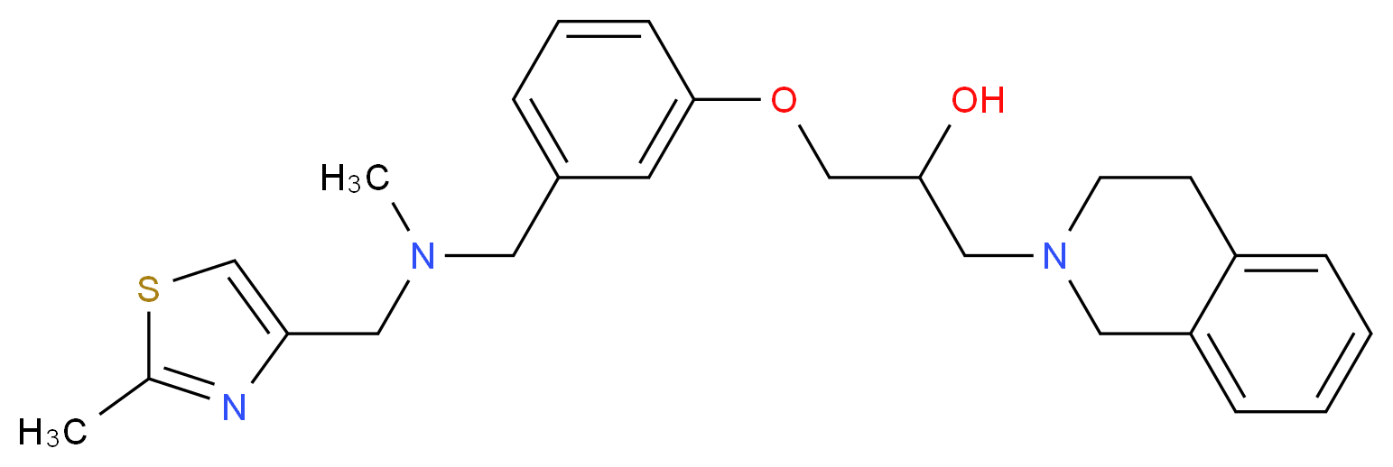 1-(3,4-dihydro-2(1H)-isoquinolinyl)-3-[3-({methyl[(2-methyl-1,3-thiazol-4-yl)methyl]amino}methyl)phenoxy]-2-propanol_分子结构_CAS_)