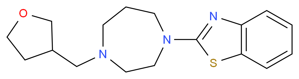 2-[4-(tetrahydrofuran-3-ylmethyl)-1,4-diazepan-1-yl]-1,3-benzothiazole_分子结构_CAS_)