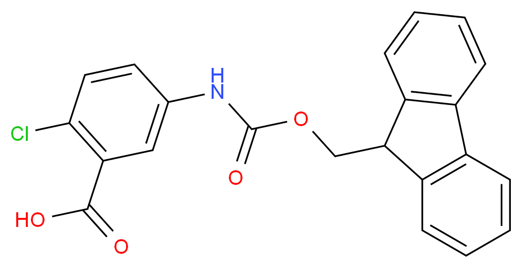 2-chloro-5-{[(9H-fluoren-9-ylmethoxy)carbonyl]amino}benzoic acid_分子结构_CAS_186320-16-1