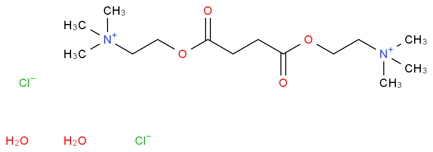 trimethyl[2-({4-oxo-4-[2-(trimethylazaniumyl)ethoxy]butanoyl}oxy)ethyl]azanium dihydrate dichloride_分子结构_CAS_6101-15-1