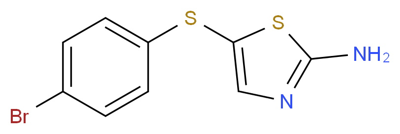 5-[(4-bromophenyl)sulfanyl]-1,3-thiazol-2-amine_分子结构_CAS_90484-42-7