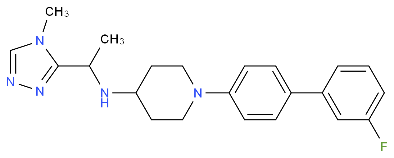 1-(3'-fluoro-4-biphenylyl)-N-[1-(4-methyl-4H-1,2,4-triazol-3-yl)ethyl]-4-piperidinamine_分子结构_CAS_)