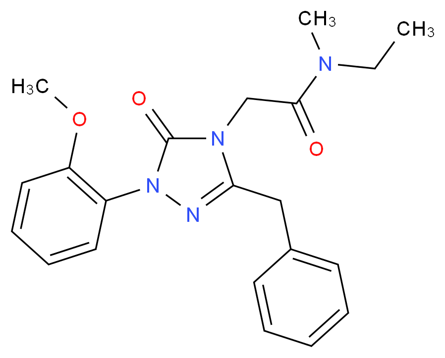 2-[3-benzyl-1-(2-methoxyphenyl)-5-oxo-1,5-dihydro-4H-1,2,4-triazol-4-yl]-N-ethyl-N-methylacetamide_分子结构_CAS_)