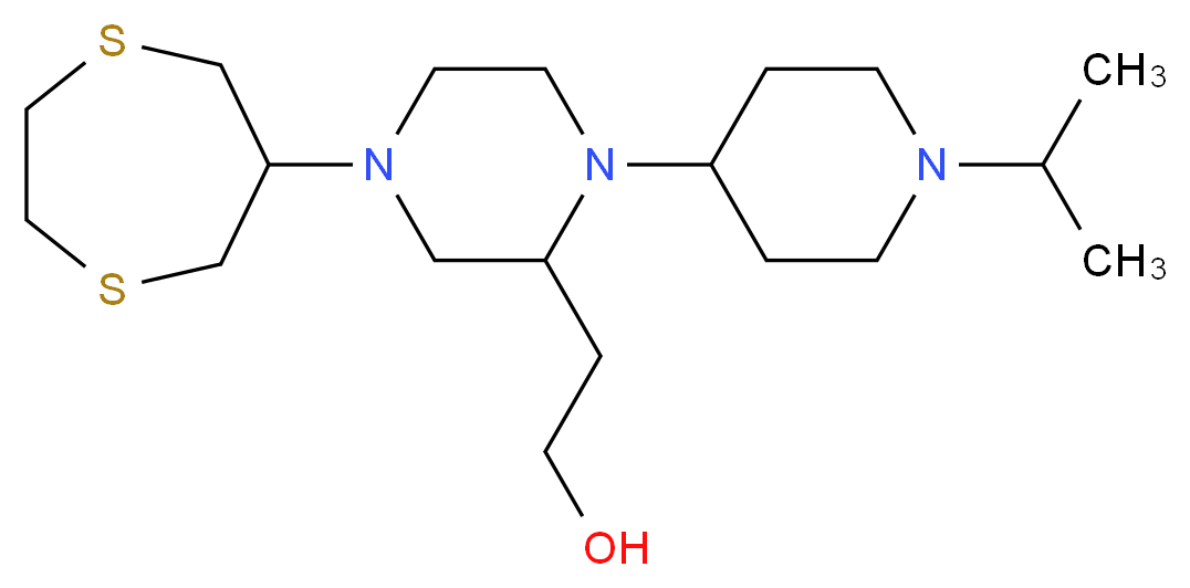 2-[4-(1,4-dithiepan-6-yl)-1-(1-isopropyl-4-piperidinyl)-2-piperazinyl]ethanol_分子结构_CAS_)