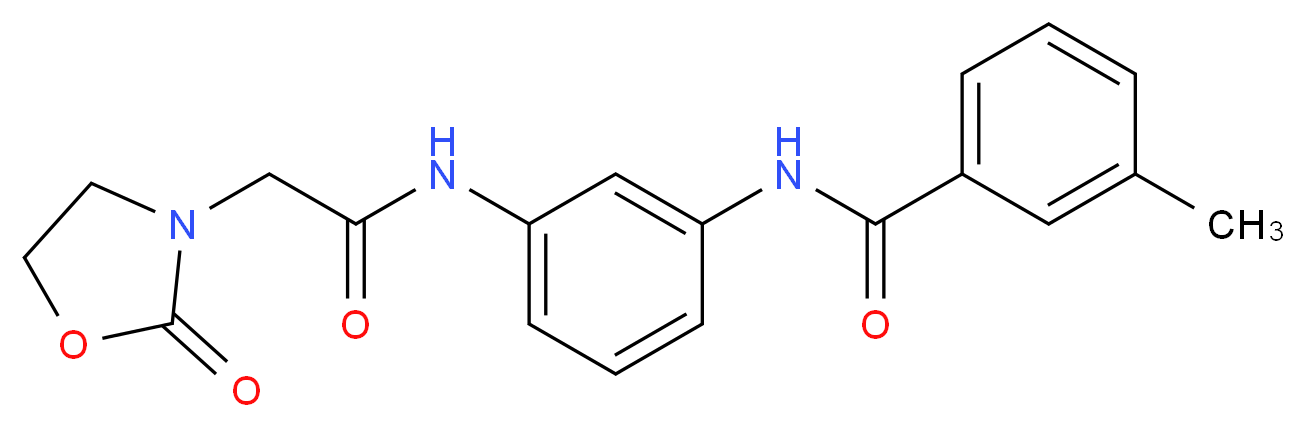 3-methyl-N-(3-{[(2-oxo-1,3-oxazolidin-3-yl)acetyl]amino}phenyl)benzamide_分子结构_CAS_)
