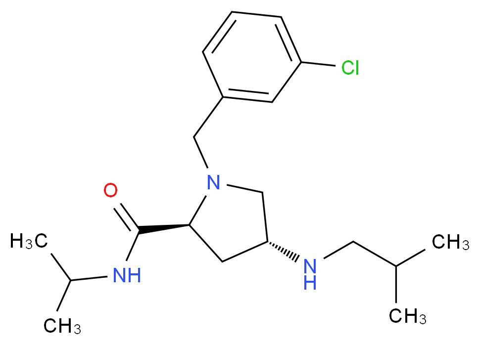 (4R)-1-(3-chlorobenzyl)-4-(isobutylamino)-N-isopropyl-L-prolinamide_分子结构_CAS_)