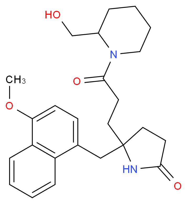 5-{3-[2-(hydroxymethyl)-1-piperidinyl]-3-oxopropyl}-5-[(4-methoxy-1-naphthyl)methyl]-2-pyrrolidinone_分子结构_CAS_)