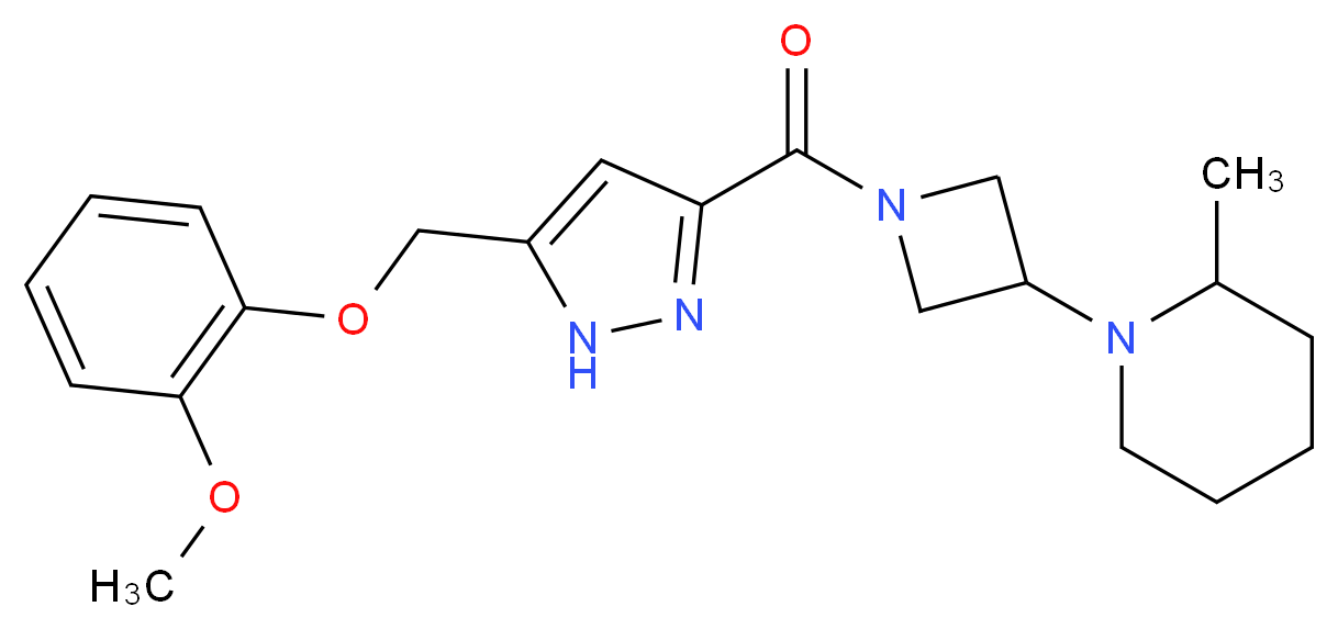 1-[1-({5-[(2-methoxyphenoxy)methyl]-1H-pyrazol-3-yl}carbonyl)azetidin-3-yl]-2-methylpiperidine_分子结构_CAS_)