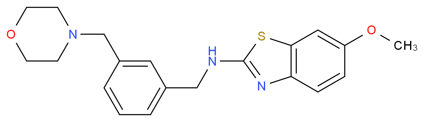 6-methoxy-N-[3-(4-morpholinylmethyl)benzyl]-1,3-benzothiazol-2-amine_分子结构_CAS_)
