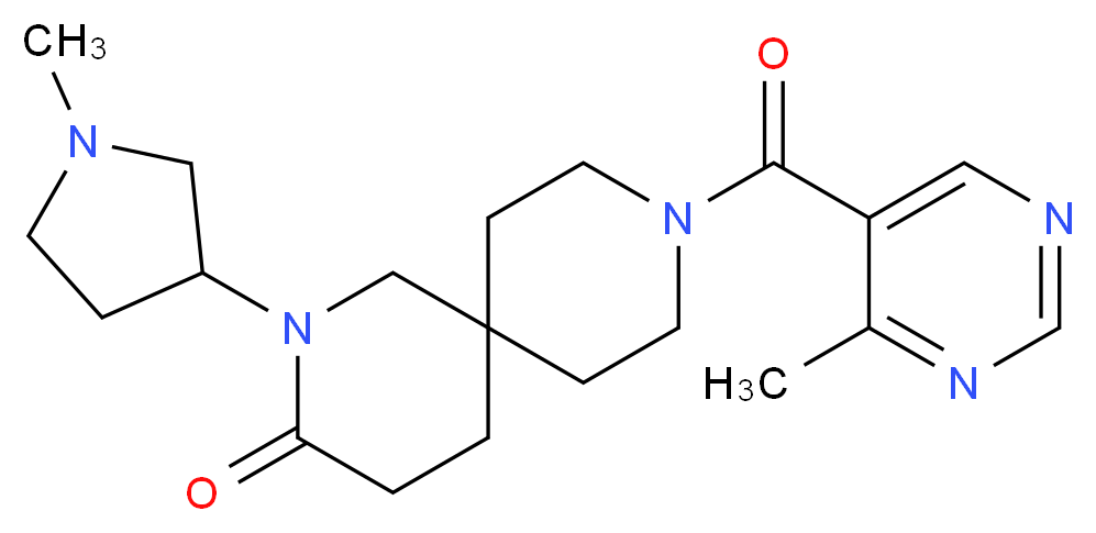 9-[(4-methylpyrimidin-5-yl)carbonyl]-2-(1-methylpyrrolidin-3-yl)-2,9-diazaspiro[5.5]undecan-3-one_分子结构_CAS_)