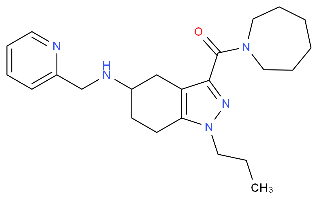 3-(1-azepanylcarbonyl)-1-propyl-N-(2-pyridinylmethyl)-4,5,6,7-tetrahydro-1H-indazol-5-amine_分子结构_CAS_)