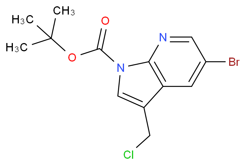 tert-Butyl 5-bromo-3-(chloromethyl)pyrrolo[2,3-b]pyridine-1-carboxylate_分子结构_CAS_1234616-42-2)